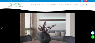 Website Interior dan Furniture Biru
